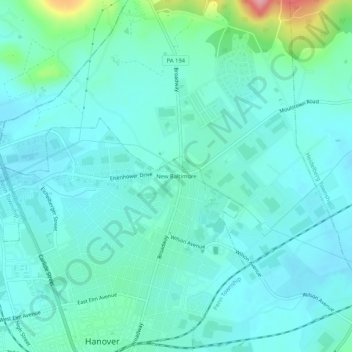 Topografisk kart New Baltimore, høyde, relieff