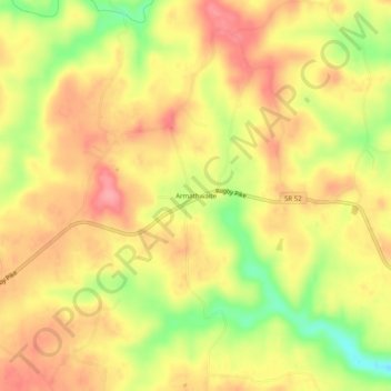 Topografisk kart Armathwaite, høyde, relieff