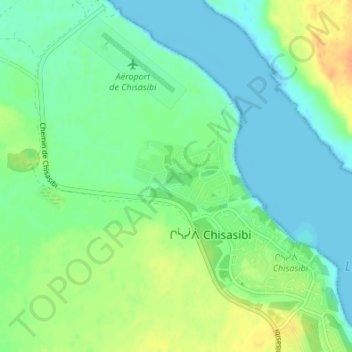 Topografisk kart Chisasibi (partie Inuit), høyde, relieff