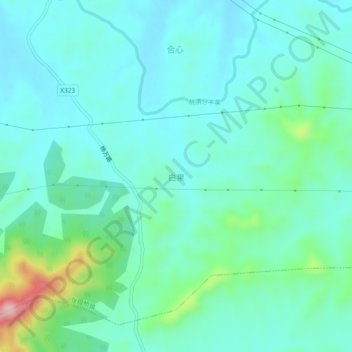 Topografisk kart Baiguo, høyde, relieff