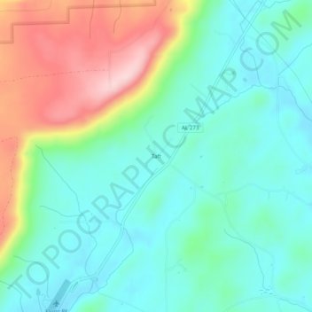 Topografisk kart Taft, høyde, relieff
