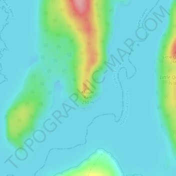Topografisk kart Mount Ram, høyde, relieff
