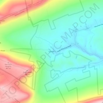 Topografisk kart Eckville, høyde, relieff