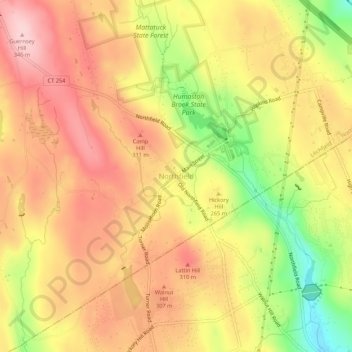 Topografisk kart Northfield, høyde, relieff