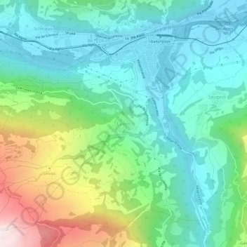 Topografisk kart Luven, høyde, relieff