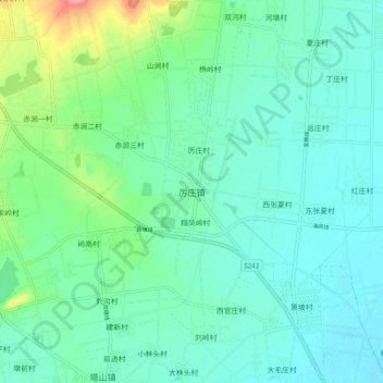 Topografisk kart Lizhuang, høyde, relieff