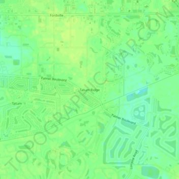Topografisk kart Tatum Ridge, høyde, relieff
