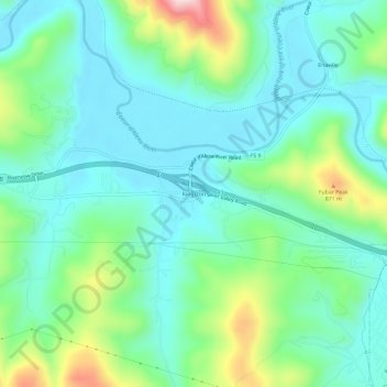 Topografisk kart Kingston, høyde, relieff