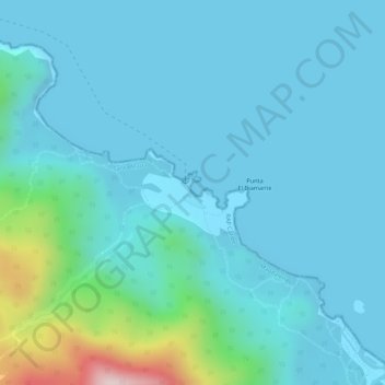 Topografisk kart Cabo beach, høyde, relieff