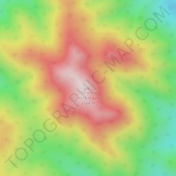 Topografisk kart Summit Mountain, høyde, relieff