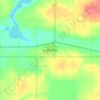 Topografisk kart Laflèche, høyde, relieff
