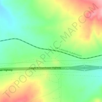 Topografisk kart Moor, høyde, relieff