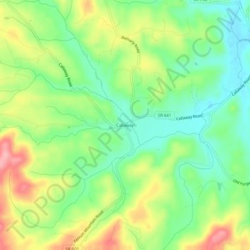 Topografisk kart Callaway, høyde, relieff