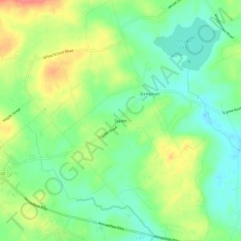 Topografisk kart Suplee, høyde, relieff