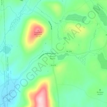 Topografisk kart Orson, høyde, relieff