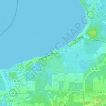Topografisk kart Millview, høyde, relieff