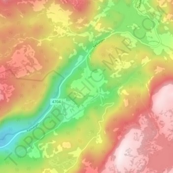 Topografisk kart Helgeland, høyde, relieff