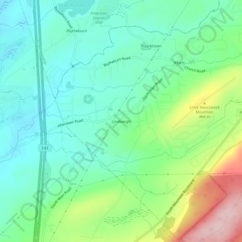 Topografisk kart Lindbergh, høyde, relieff
