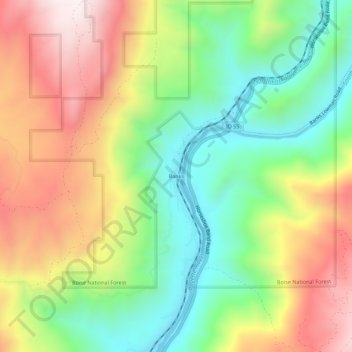 Topografisk kart Banks, høyde, relieff