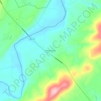 Topografisk kart Mount Royal, høyde, relieff