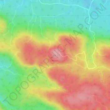 Topografisk kart Mount Arvon, høyde, relieff