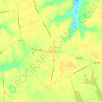 Topografisk kart Still Pond, høyde, relieff