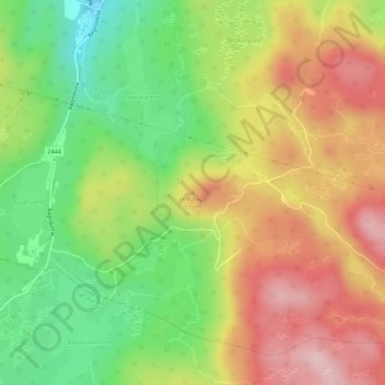 Topografisk kart Himalaya, høyde, relieff