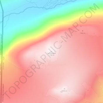 Topografisk kart Leirvasshøi, høyde, relieff