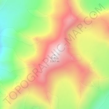 Topografisk kart Mount Qilian, høyde, relieff
