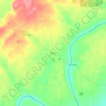 Topografisk kart Royal, høyde, relieff