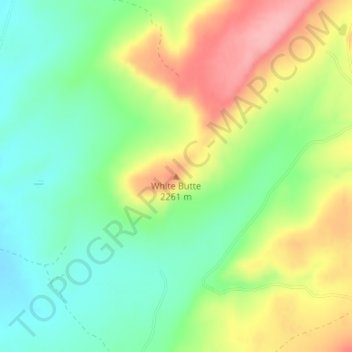 Topografisk kart White Butte, høyde, relieff