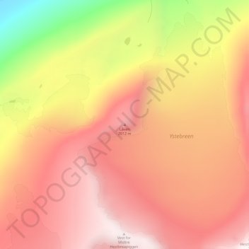 Topografisk kart Låven, høyde, relieff