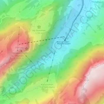 Topografisk kart Blüemlisalp, høyde, relieff