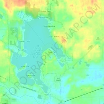 Topografisk kart Circle Park, høyde, relieff