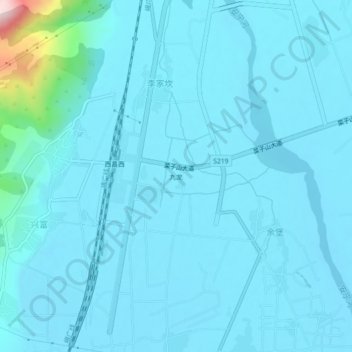 Topografisk kart Jiulong, høyde, relieff