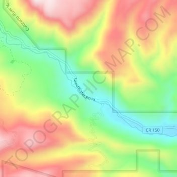 Topografisk kart Hells Gate, høyde, relieff