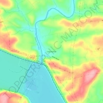 Topografisk kart Safe Harbor, høyde, relieff