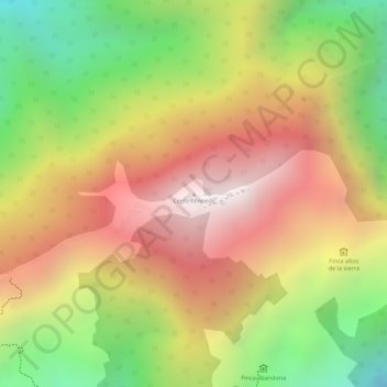 Topografisk kart Cerro Kennedy, høyde, relieff
