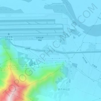 Topografisk kart Orag, høyde, relieff