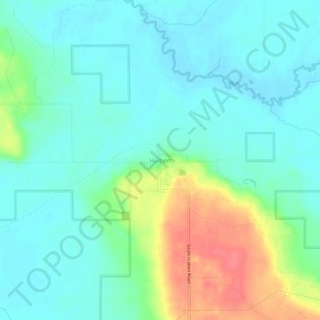 Topografisk kart Hulbert, høyde, relieff