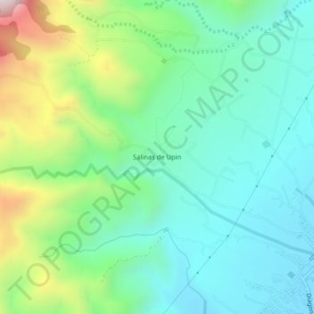 Topografisk kart Salinas de Upin, høyde, relieff