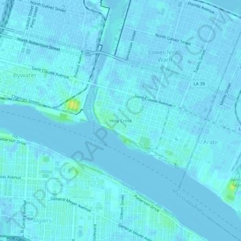 Topografisk kart Holy Cross, høyde, relieff