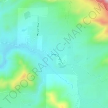 Topografisk kart Dunlap, høyde, relieff