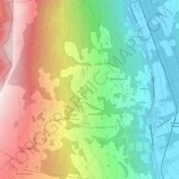 Topografisk kart Präz, høyde, relieff