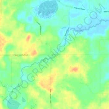 Topografisk kart Liberty, høyde, relieff