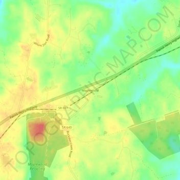 Topografisk kart Maplewood, høyde, relieff