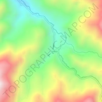 Topografisk kart Puerto Frazadas, høyde, relieff