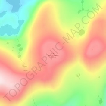 Topografisk kart Snøfjellskollan, høyde, relieff