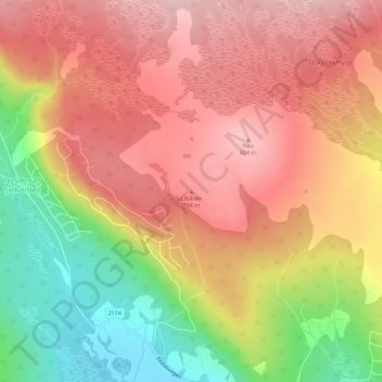 Topografisk kart Litlåsen, høyde, relieff
