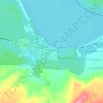 Topografisk kart Christmas, høyde, relieff